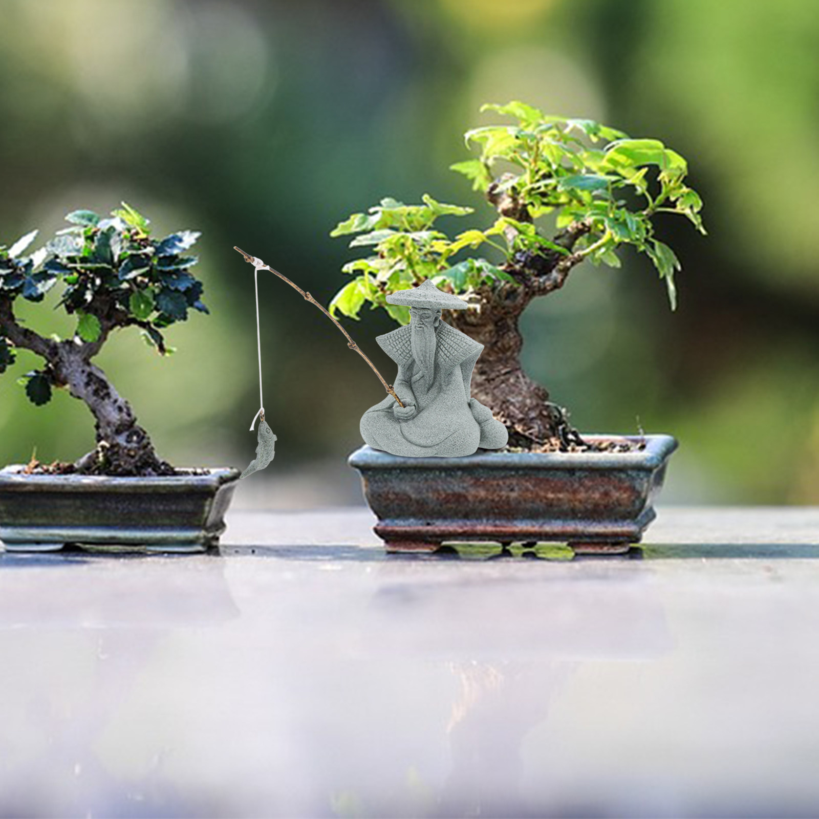 Aquarium Fish Japanese - Mini Ginger Taigong Fishing Statue Resin