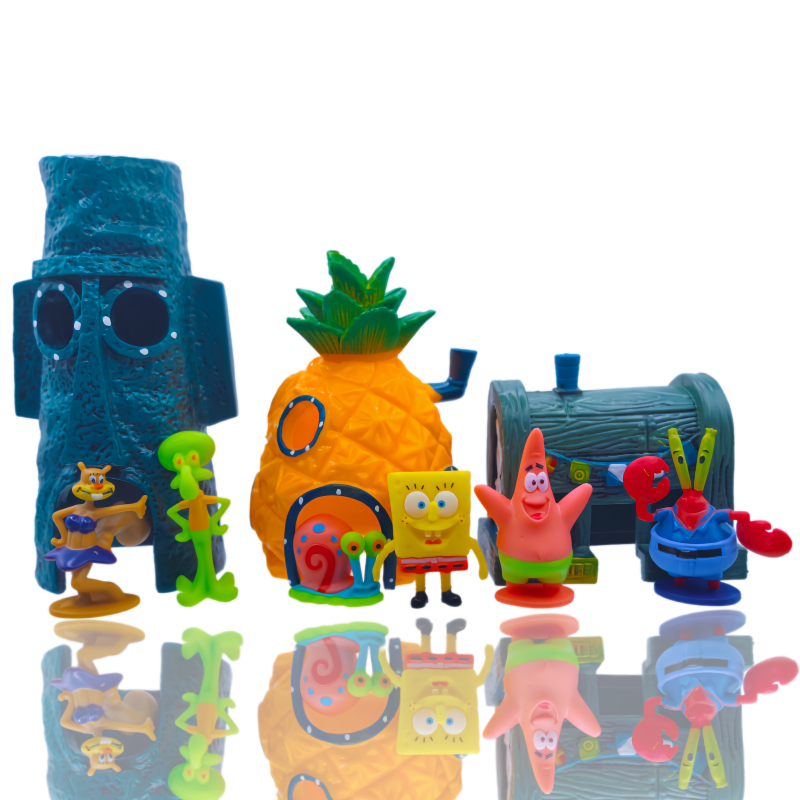 Fish Toy In Aquarium - 6pcs SpongeBob Fish Tank Decoration Cartoon