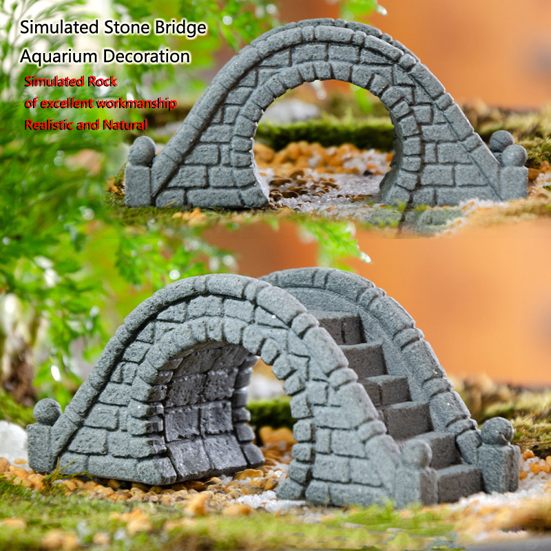 Aquarium Fish Bridge - Resin Small Bridge Aquarium Ornaments Decoration