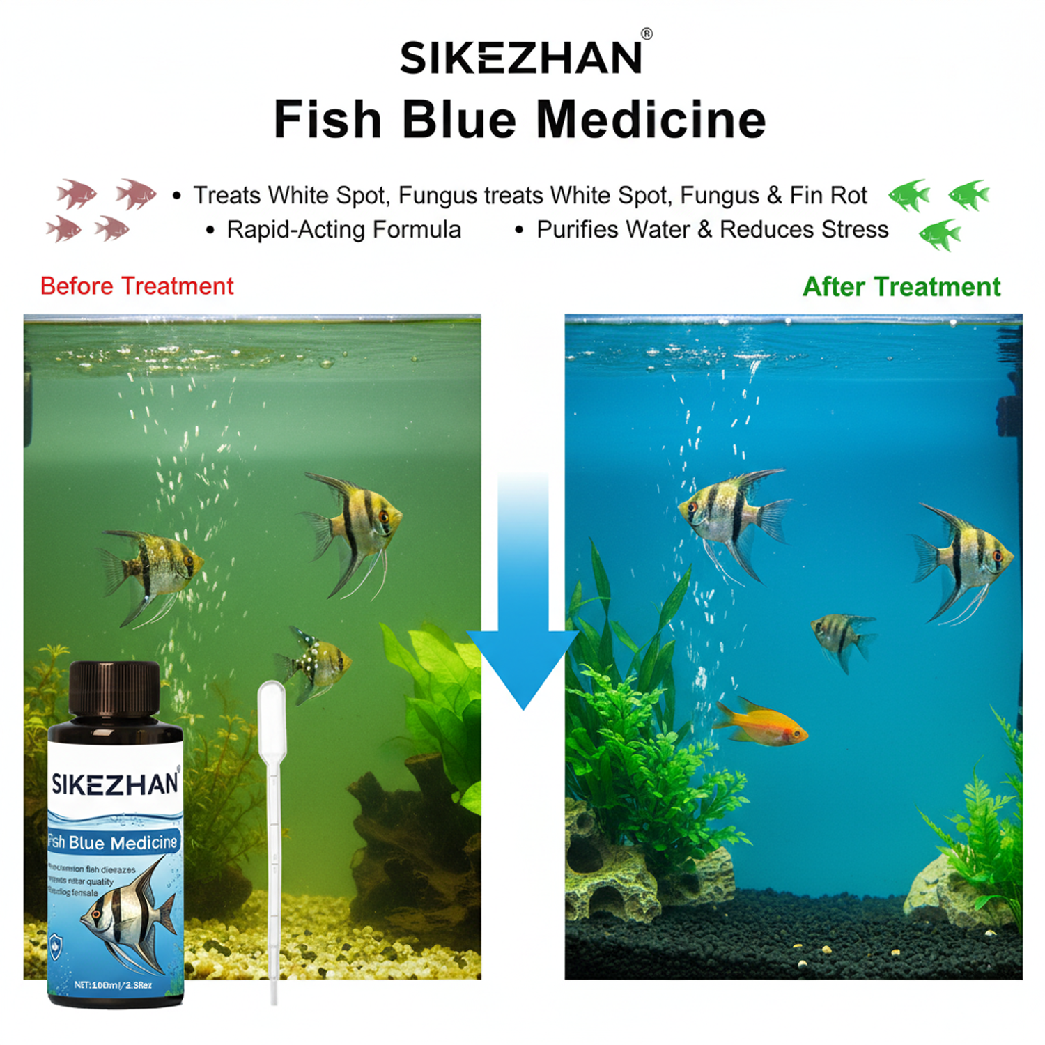 Large 500ml Methylene Blue Fis – Aquarium Fish Diseases recenzja i cena