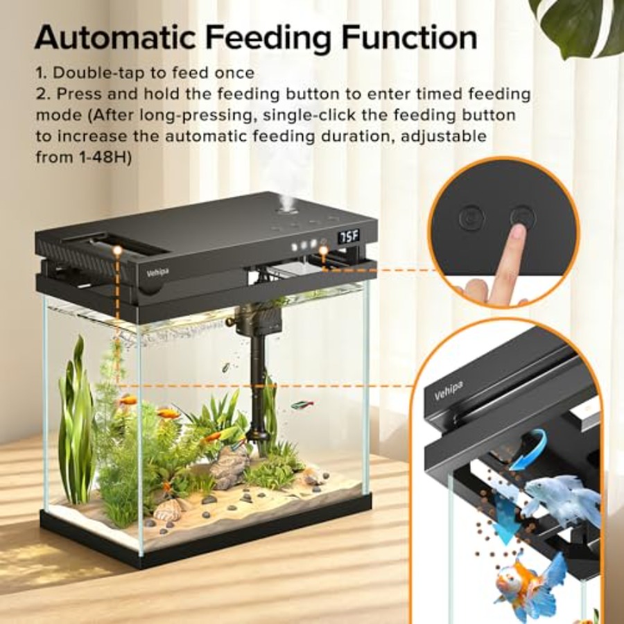 Fish Tank 2.2 Gallon Smart Aqu – Aquarium Fish Auto Feeder recenzja i cena