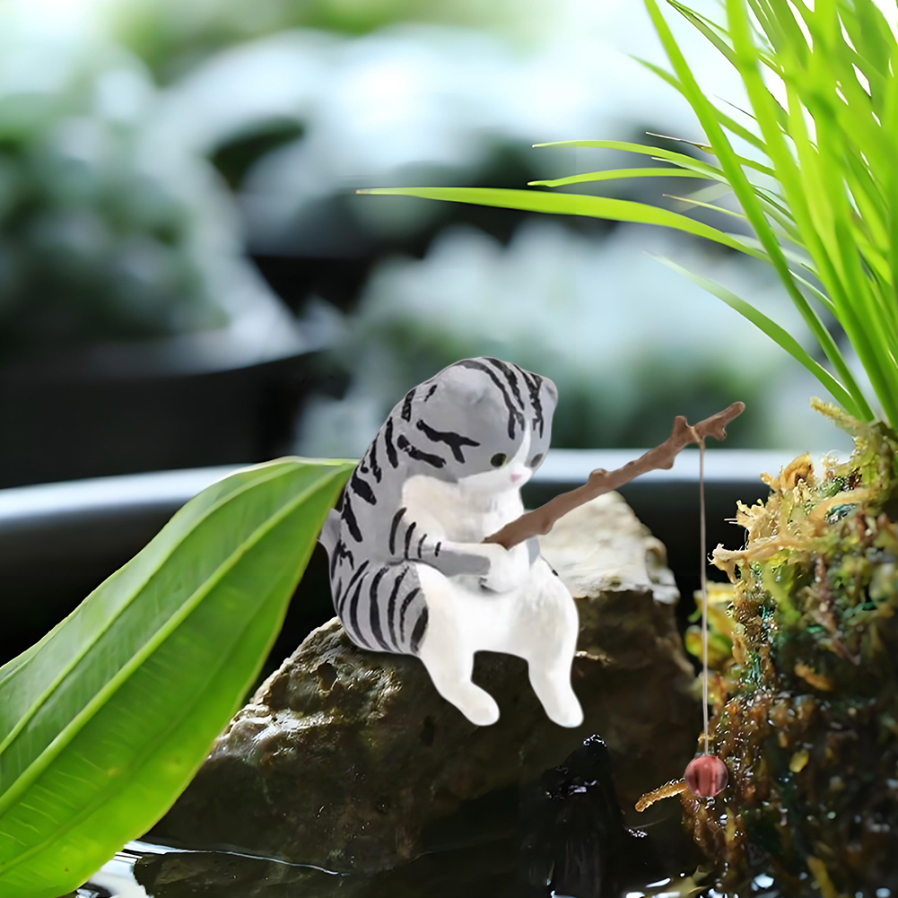 Cute Fishing Cat Figure Fish L – Fish Toy In Aquarium recenzja i cena