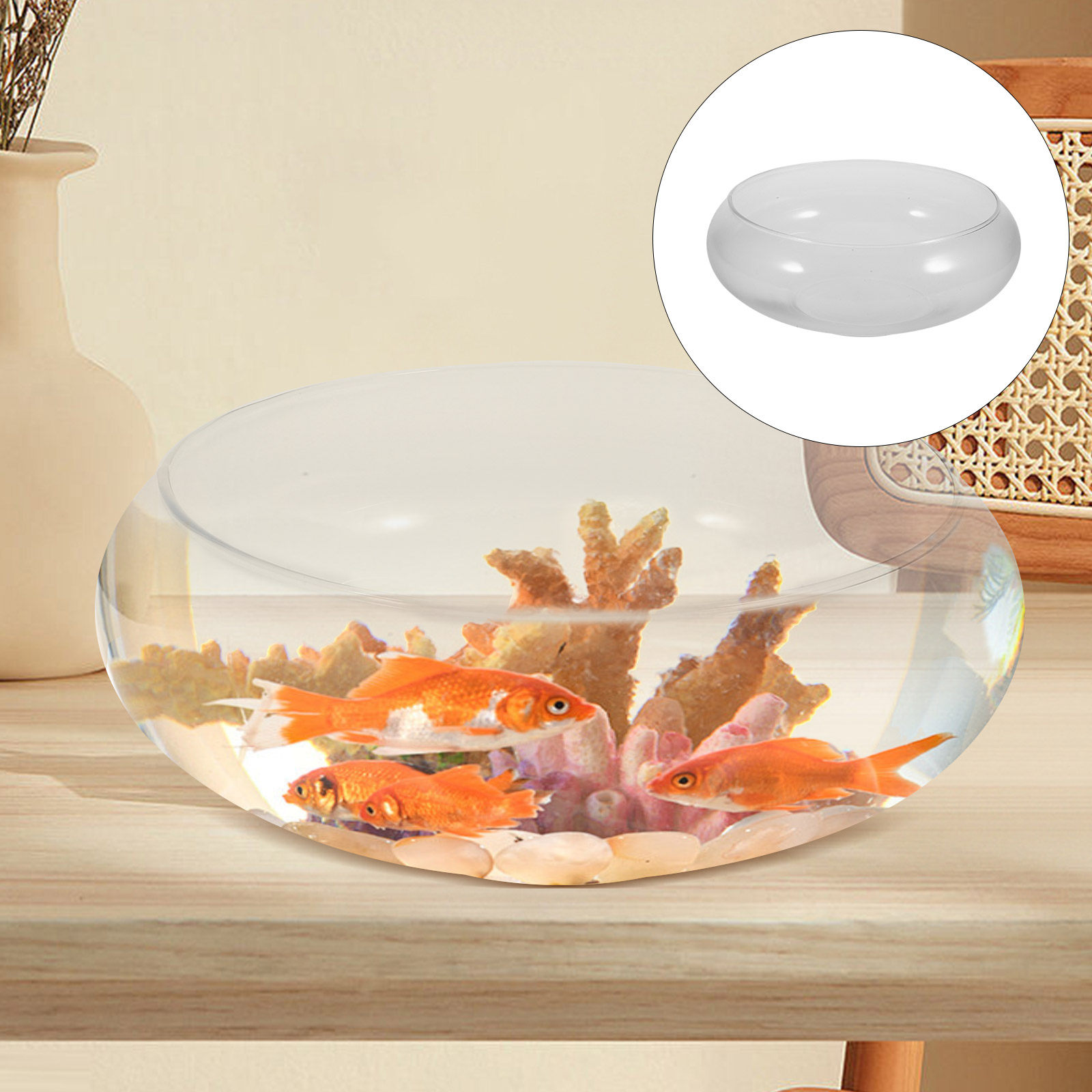 Glass Round Fish Bowl Desktop  – Aquarium Fish Pot recenzja i cena