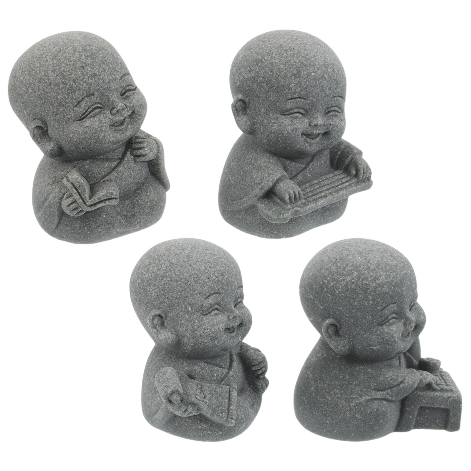 4Pcs Zen Monk Sandstone Statue – Aquarium Fish Japanese recenzja i cena