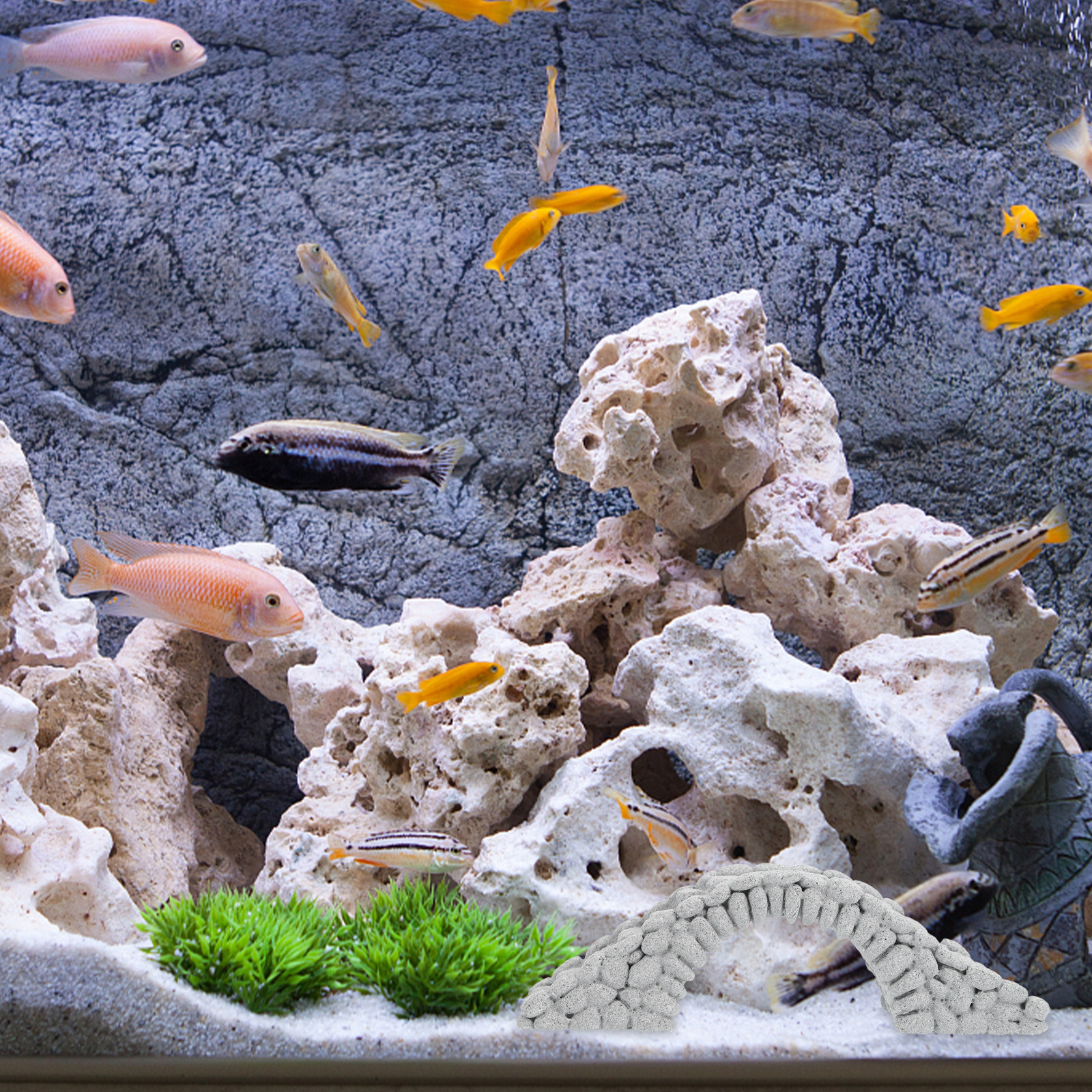 2Pcs Lifelike Miniature Stone  – Aquarium Fish Bridge recenzja i cena