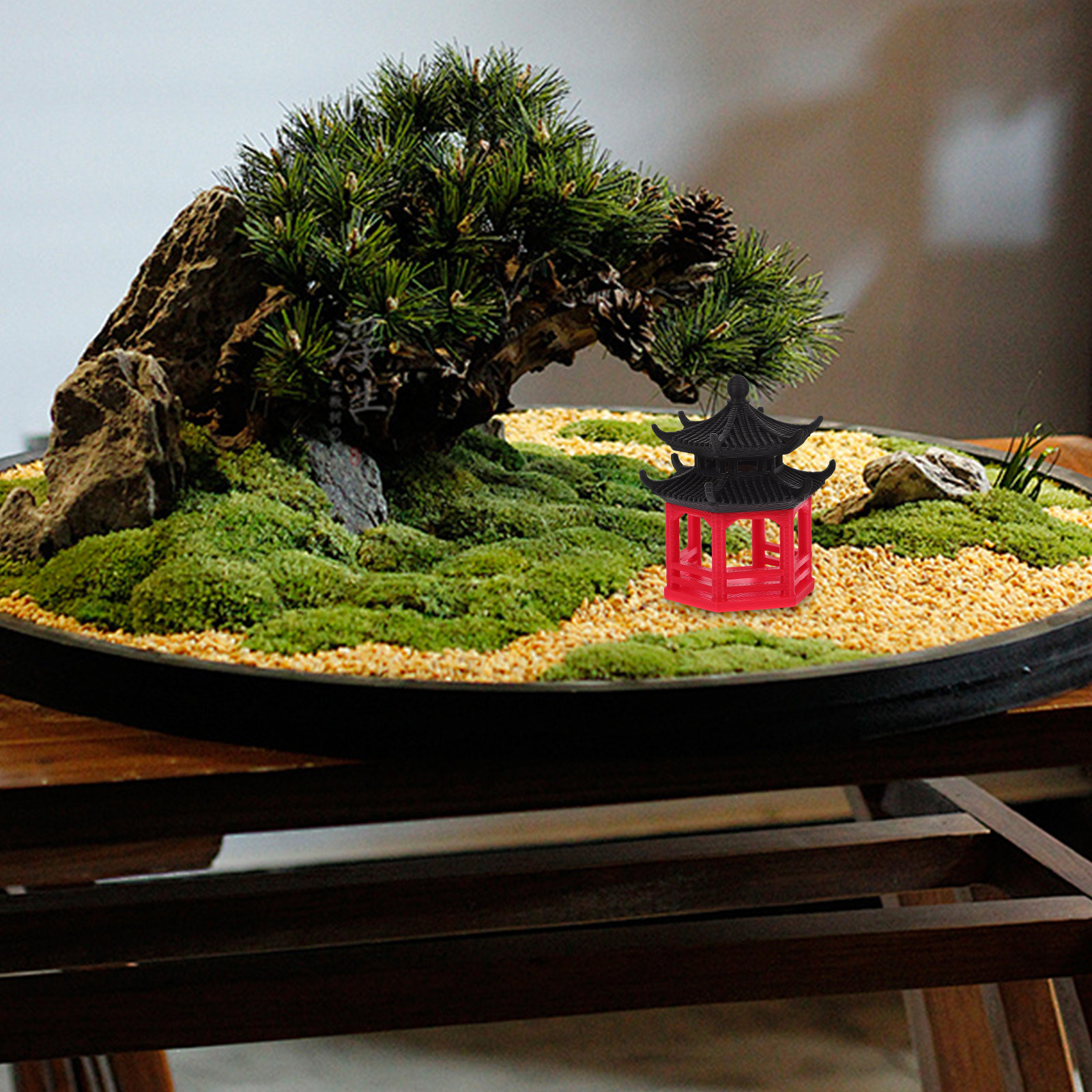 Hexagonal Pavilion Bonsai Deco – Aquarium Fish Japanese recenzja i cena