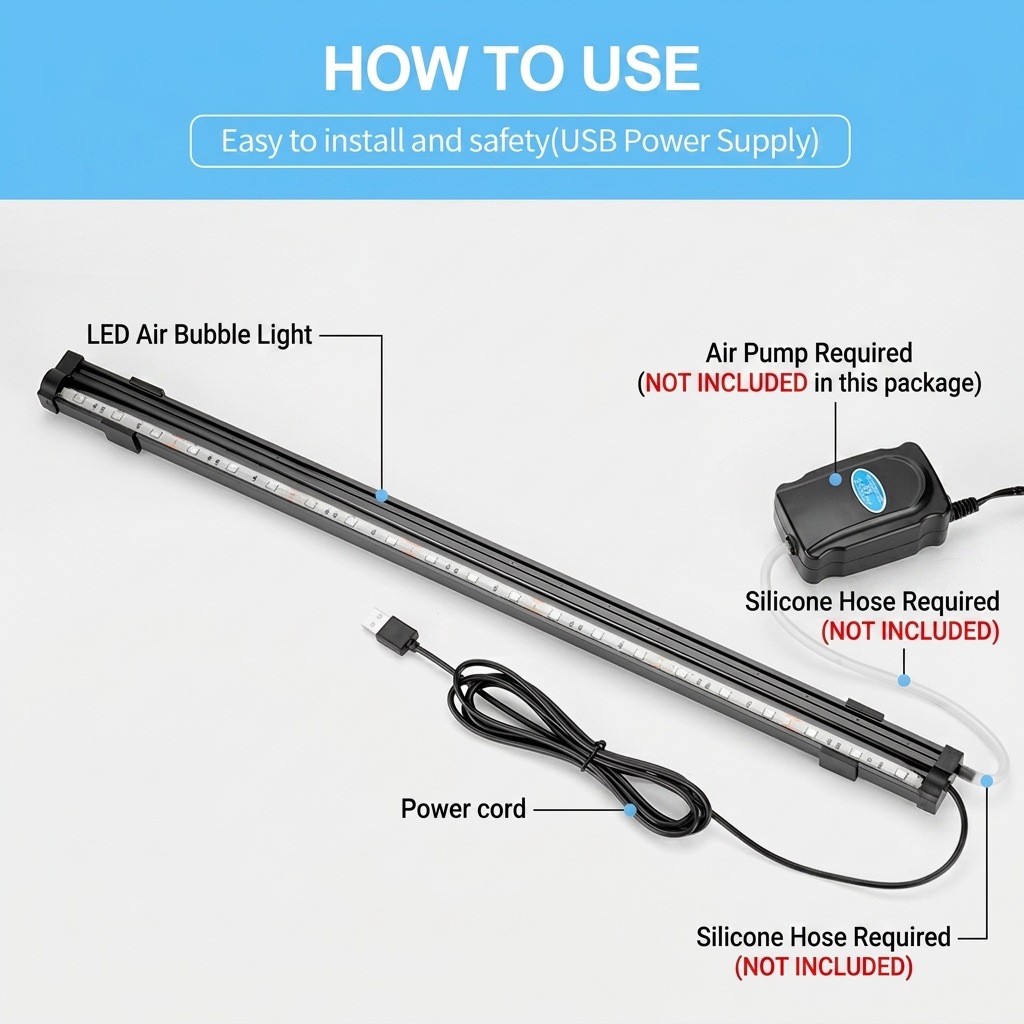 USB LED Aquarium Air Bubble Li – Aquarium Fish Light Lamp recenzja i cena