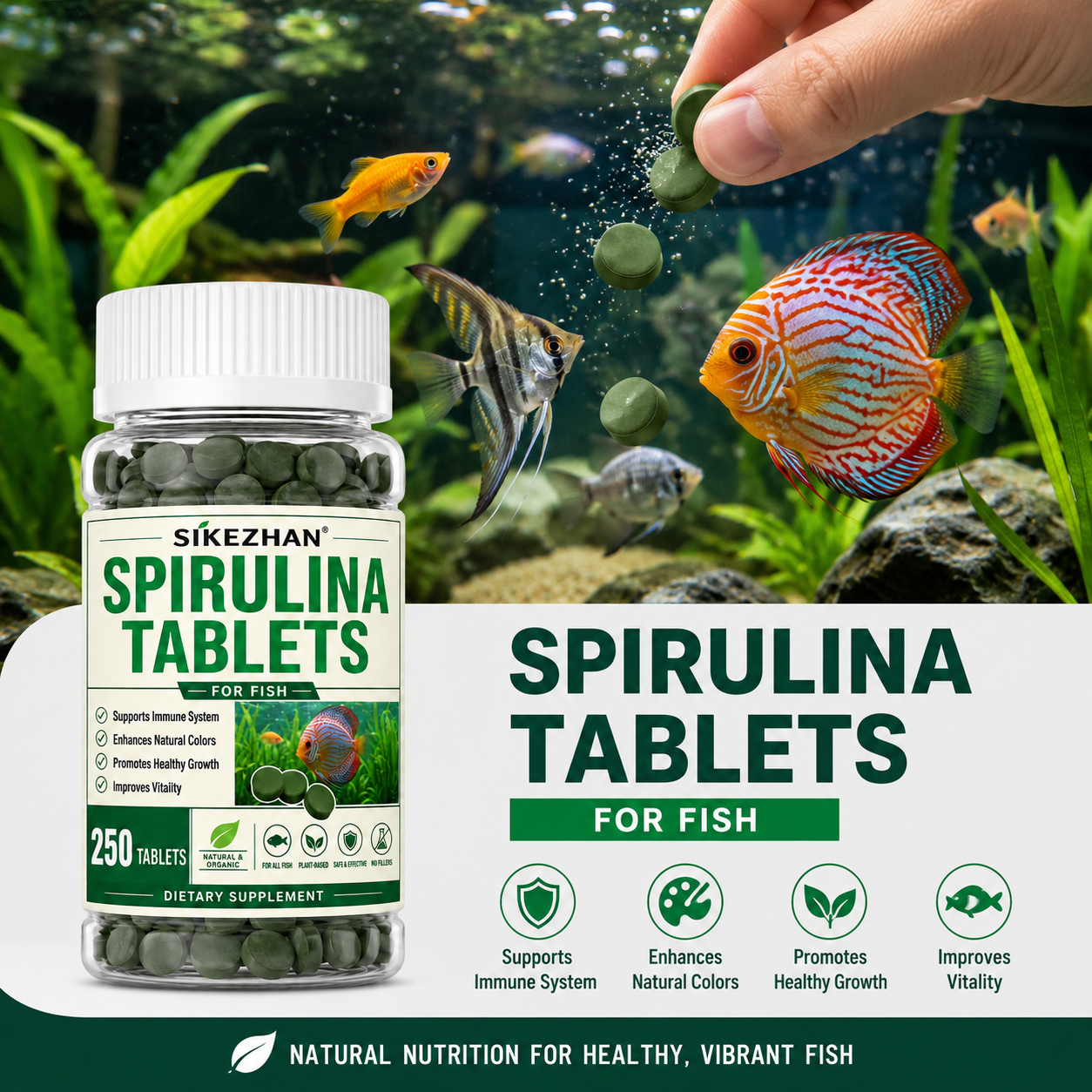 High Purity Spirulina Tablets  – Aquarium Fish Holiday Food recenzja i cena